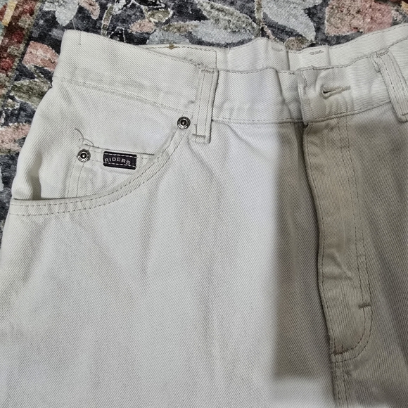 Vintage Rider Cut Off Long White Denim Jorts Shorts - Picture 3 of 4
